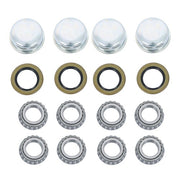 DURAFORCE 4 Sets 4 on 4"Trailer Hub Kit and 1" Round BT8 Spindle W/Trailer Bearing