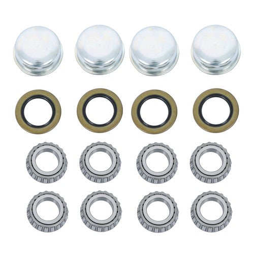 DURAFORCE 4 Sets 4 on 4"Trailer Hub Kit and 1" Round BT8 Spindle W/Trailer Bearing