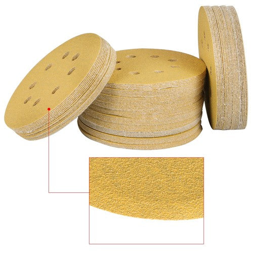 DURAFORCE 100 Pack 5 Inch 8-Hole 100 Grit Hook-and-Loop Sanding Disc Sander Paper