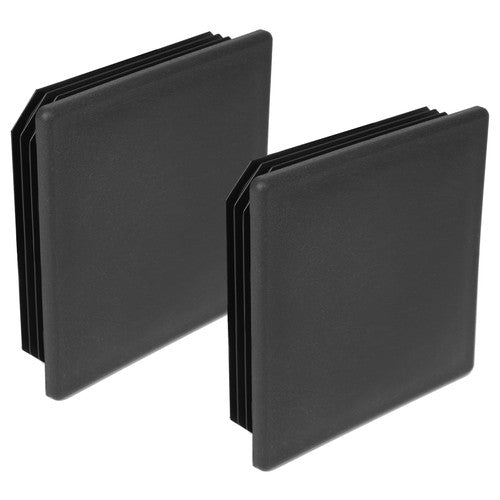 DURAFORCE For RV Camper Truck Trailer 4" Square Rubber Bumper Plug End Cap Cover - 2 Pack