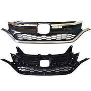 DURAFORCE Front Grille Upper Trim & Lower Grille For Honda CRV 2015-2016 Black Plastic