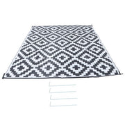 DURAFORCE Black & White Outdoor Waterproof Plastic Rug For Camping Outdoor Carpet 8x10ft