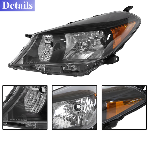 For 2012-2014 Toyota Yaris Hatchback Pair Halogen Headlights Lamp Left & Right