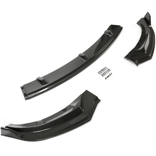 DURAFORCE Front Bumper Body Lip Set for 2017 2023 Tesla Model 3 Carbon Style Splitter 3Pcs