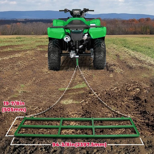 DURAFORCE 8Ft Drag Harrow Driveway Grader Landscape Power Rake For ATV UTV Tractor Yard