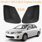 DURAFORCE Pair Front Bumper Fog Light Hole Insert Cover For 2011 2012 2013 Toyota Corolla