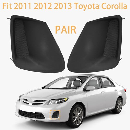 DURAFORCE Pair Front Bumper Fog Light Hole Insert Cover For 2011 2012 2013 Toyota Corolla