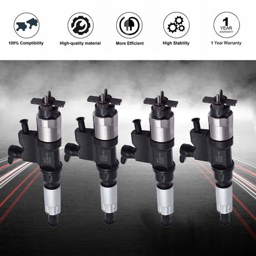 DURAFORCE 4 pc 095000-5471 Fuel Injector Fit For 01-07 Isuzu NPR l4