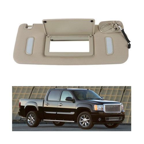 DURAFORCE Gray Passenger SunVisor WIth Lighted For Silverado Sierra Tahoe Yukon 2007-2014