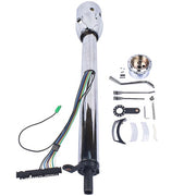 DURAFORCE 30" Chrome Stainless Automatic Steering Column w/9 Hole Wheel Adapter non-keyed