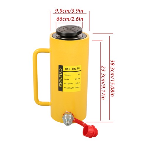 DURAFORCE 30 Tons Aluminum Hydraulic Cylinder Jack 6 Inch Stroke Single Acting Cylinder
