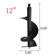 DURAFORCE 12" Earth Auger Drill Bit 3/4" Shaft For Gas Powered Post Fence Hole Digger US