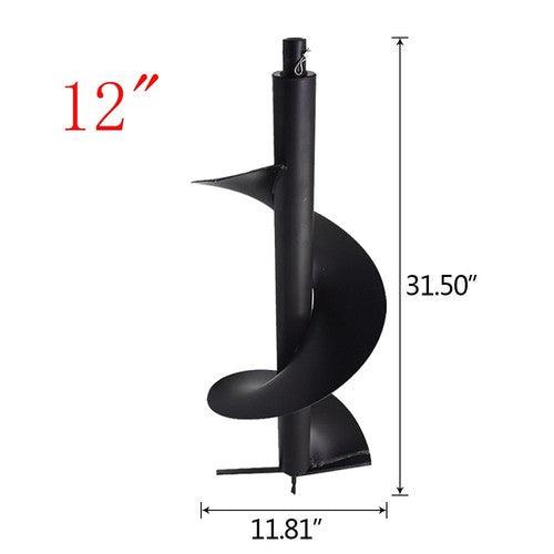DURAFORCE 12" Earth Auger Drill Bit 3/4" Shaft For Gas Powered Post Fence Hole Digger US