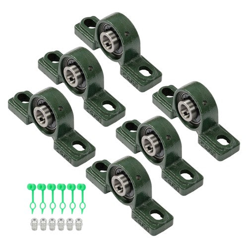 DURAFORCE 6PCS UCP202-10 Pillow Block Mounted Ball Bearing 5/8" Bore 2 Bolt Cast Iron Base