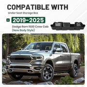 DURAFORCE Underseat Storage Case Box For 19-25 Dodge Ram 1500 Crew Cabs New Body Style