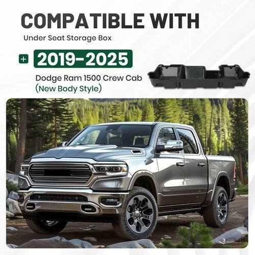 DURAFORCE Underseat Storage Case Box For 19-25 Dodge Ram 1500 Crew Cabs New Body Style