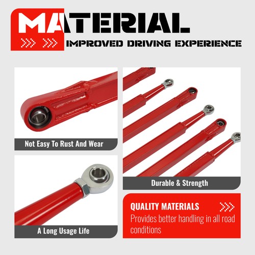 Red Boxed Rear Radius Arms for Can Am Maverick X3 2017 Plus 64 Inch Body Powder Coated