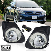 DURAFORCE For 2011 2012 2013 Toyota Corolla Bumper Chrome Driving Fog Lights Lamps Pair