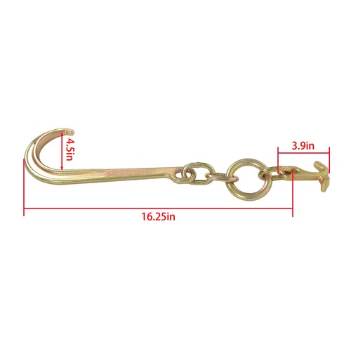 DURAFORCE 15 Inch G70 J Hook w/T-J Hook 5400 Lbs Working Load Limit Towing Hooks
