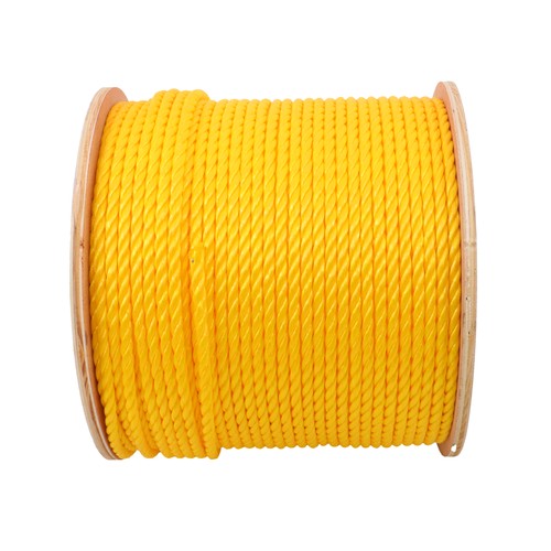 DURAFORCE 1/4 Inch by 600 Feet 3-Strand Yellow Braided Rope Breaking Strength 8500 pounds