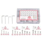 DURAFORCE 1625× M2 M3 M4 M5 Metric Screw Assortment, 304 Stainless Steel Bolts & Nuts