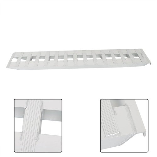 DURAFORCE 1 Pair 6063 Aluminum Silver 84" × 14" Ramps 6000Lbs Car Trailer Truck Hook End