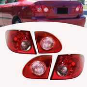 DURAFORCE 4PCS Rear Tail Lights Lamp Clear & Red Lens For 2003 04 2005-2008 Toyota Corolla
