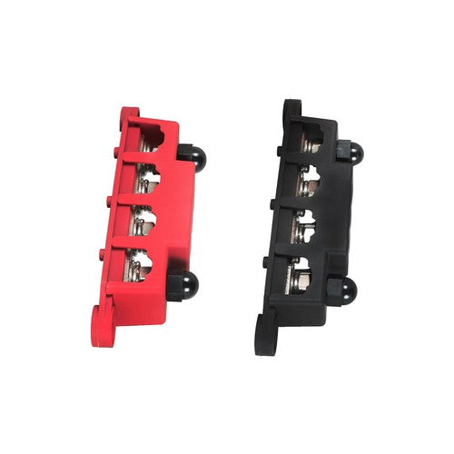 DURAFORCE NEW 4 Post Busbar Bus Bar Power Distribution 12V 250A 3/8" Red and Black Pair