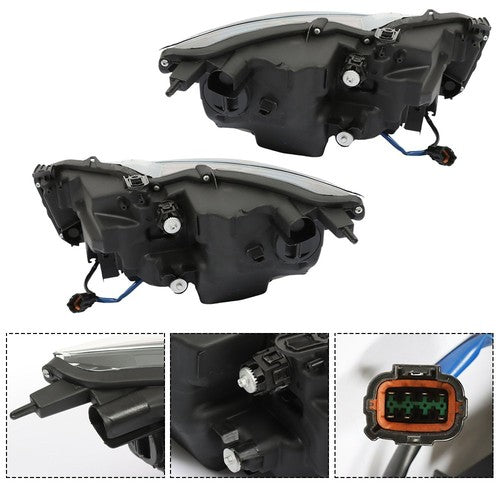 DURAFORCE Pair Projector For Infiniti Q50 2014-2017 Passenger+Driver Side Clear Headlights