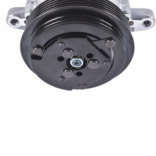 DURAFORCE New AC Compressor w/ 6-Groove Pulley for Sanden SD7 Style Serpentine Belt Silver