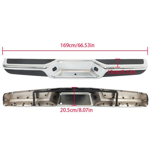 DURAFORCE Rear Step Bumper Assembly Chrome Steel Fit For 1997-2003 2004 Dodge Dakota