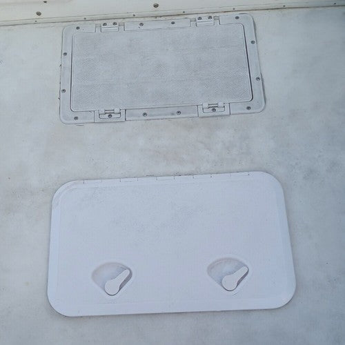 DURAFORCE 24"X14" White Marine Boat Hatch Deck Access Hatch Lid 180 Hinge Recessed Handle