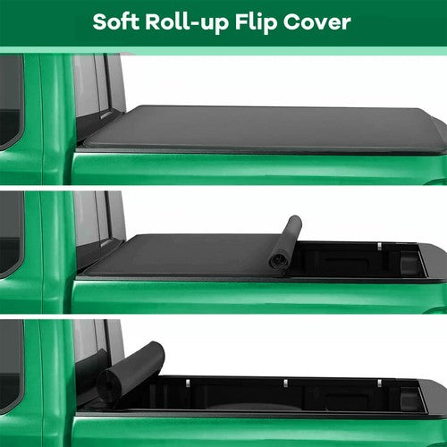 DURAFORCE 6.5FT Soft Roll Up Tonneau Cover Truck Bed w/Lamp For Ford F150 Heritage 97-04