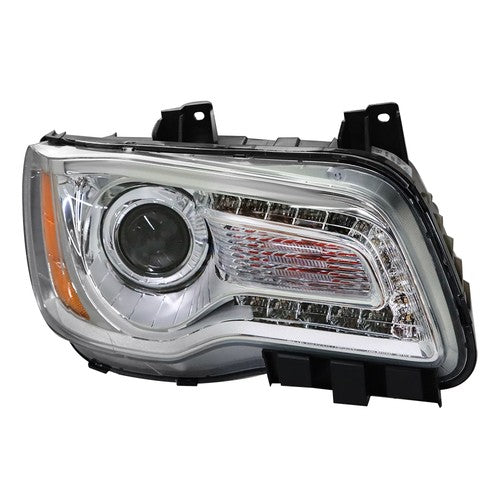 DURAFORCE Fit For Chrysler 300 2011-2014 Halogen Passenger Side Headlight Chrome Clear