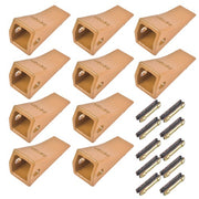 DURAFORCE 10 Pack Bucket Teeth 230SP with Flex Pins 23FP Metal for 23 & 230 Series Loader