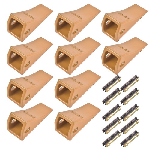 DURAFORCE 10 Pack Bucket Teeth 230SP with Flex Pins 23FP Metal for 23 & 230 Series Loader
