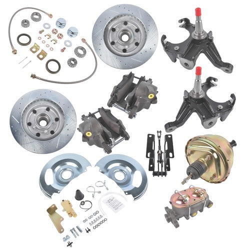 DURAFORCE For Chevy C10 Suburban Base Truck Front Disc Brake Conversion Kit 6 Lug Wheels