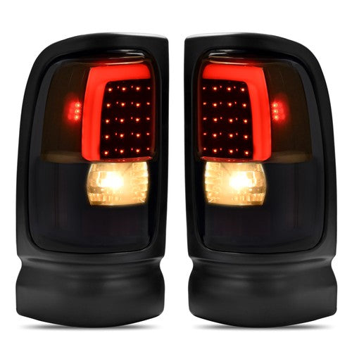 DURAFORCE Smoke Black LED Tube Brake Tail Lights for 1994-2001 Dodge Ram 1500 2500 3500
