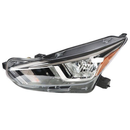 DURAFORCE For 20-21 Nissan Versa S SV Left Headlight Replacement Chrome Housing Clear Lens
