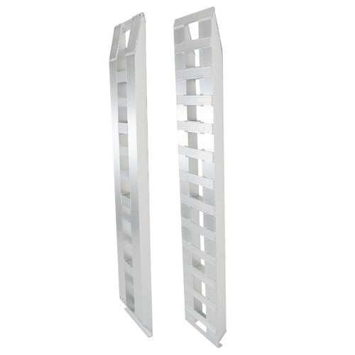 DURAFORCE 2Pcs 72'' × 14'' Aluminum Sliver Trailer Ramps 6500LBS Total Beavertail Hook End