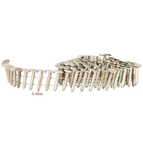 DURAFORCE Full Round Head Roof Nails 0.12Inch × 3/4Inch 15 Degree Inclined Coil 3600 Pack