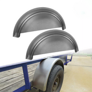 DURAFORCE For 14"-16" Wheel Steel Round Single Axle Trailer Fenders with Back Plate 2PK