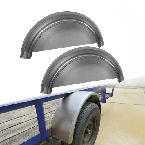 DURAFORCE For 14"-16" Wheel Steel Round Single Axle Trailer Fenders with Back Plate 2PK