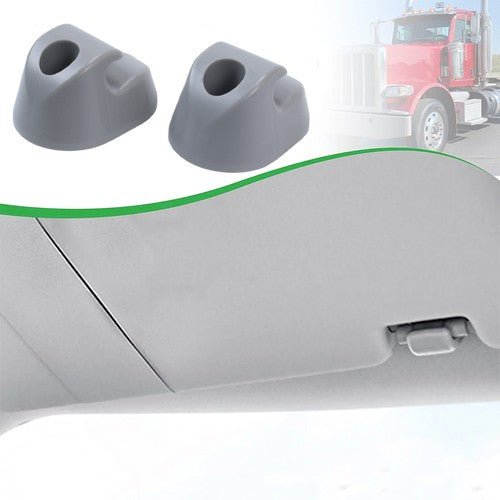 2PCS Gray Sun Visor Clip Set Interior Bone for Kenworth for Peterbilt