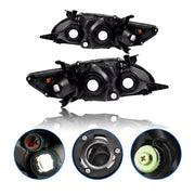 DURAFORCE Headlights Headlamp Pair Black Housing for 2011-2013 for Toyota Corolla LE XLE