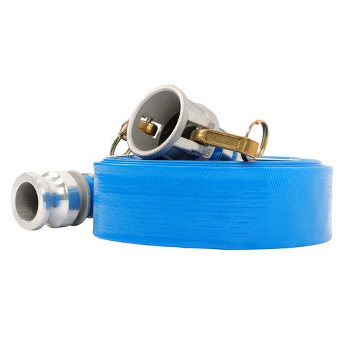 DURAFORCE For Pool 1-1/2" x 25ft PVC Irrigation Discharge Hose With Aluminum Connectors