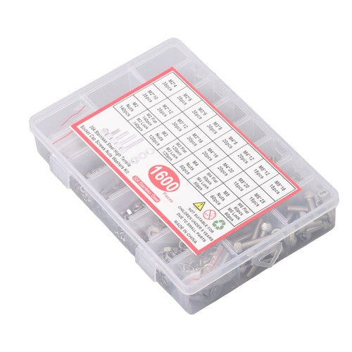 DURAFORCE 1600 Piece Metric Screw Assortment,M2 M3 M4 M5 Metric Bolt ,304 Stainless Steel