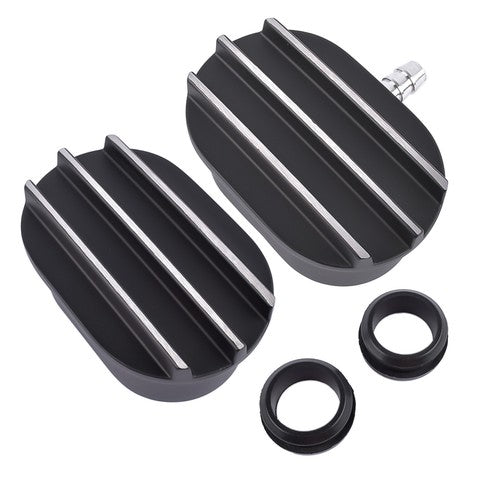 DURAFORCE Oval Finned Black Aluminum Push-in Breather & PCV Kit 1-1/4" Valve Cover Holes
