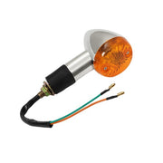 DURAFORCE 2×Amber Chrome Front Rear Turn Signal Blinker Indicator Light Motorcycle