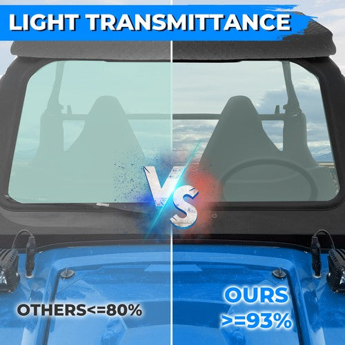 Full Glass Windshield With Wiper for 2008-2014 Polaris RZR 570 800 XP 900